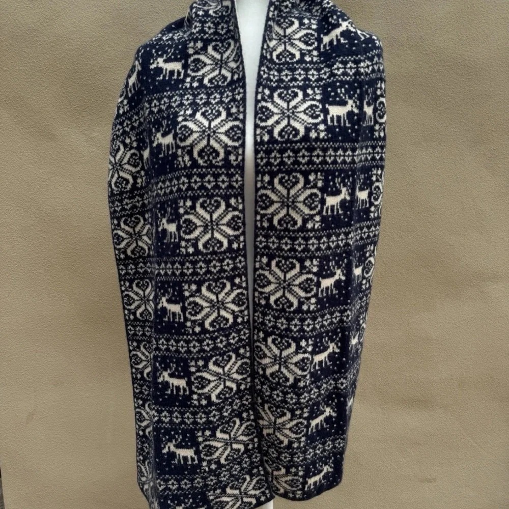 🔥FAIR ISLE Nordic Large Reversible scarf STUNNING! Price Firm!